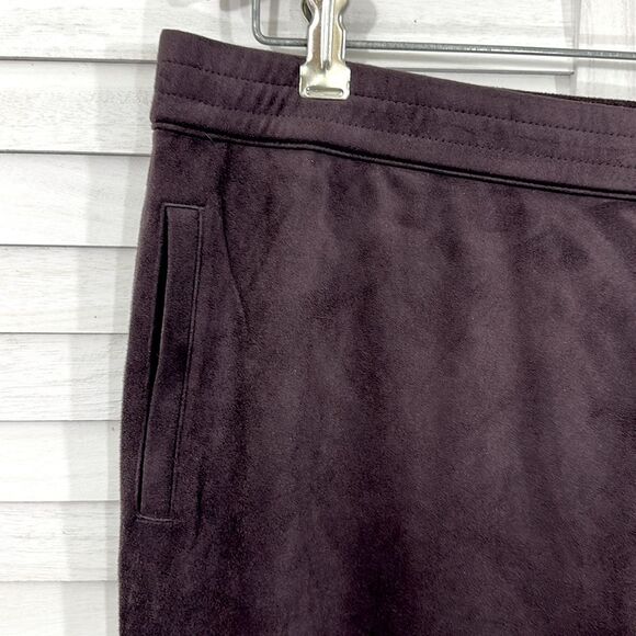 J. Jill Wearever Faux Suede Pants Size LP Rum Raisin NWPT - Picture 3 of 10